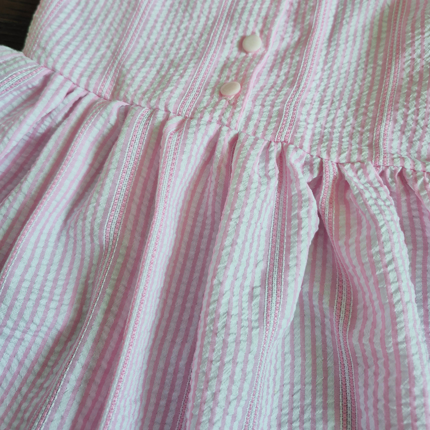 Pink Striped Seersucker Dress – Lightweight Summer Dress for Girls