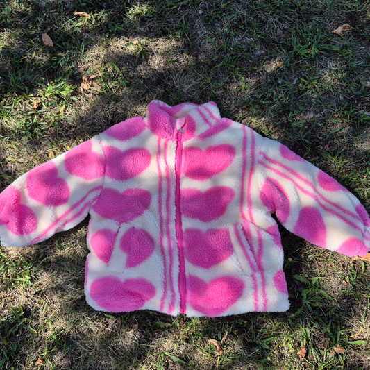 Heart Sherpa Zip Jacket for Girls