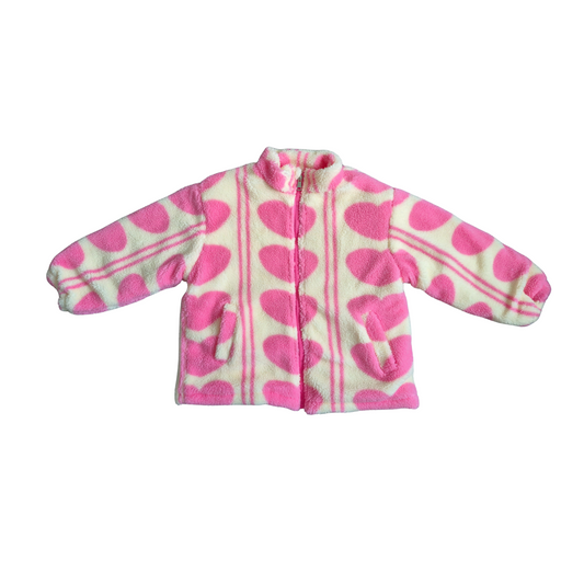 Heart Sherpa Zip Jacket for Girls